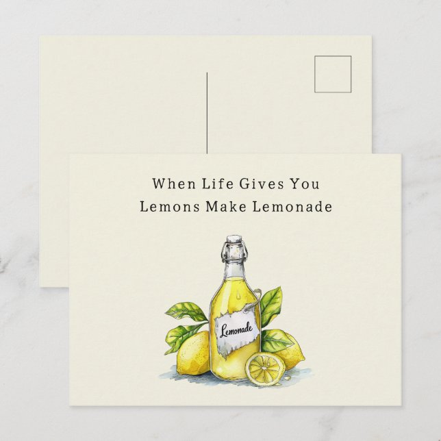 When Life Gives You Lemons Lemonade Vykort (Fram/baksida)