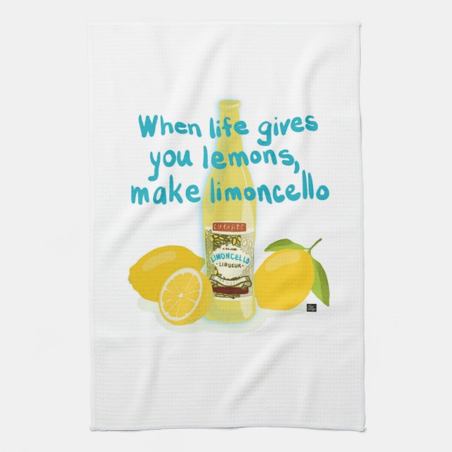 When Life Gives You Lemons - Make Limoncello Kökshandduk (Vertikal)