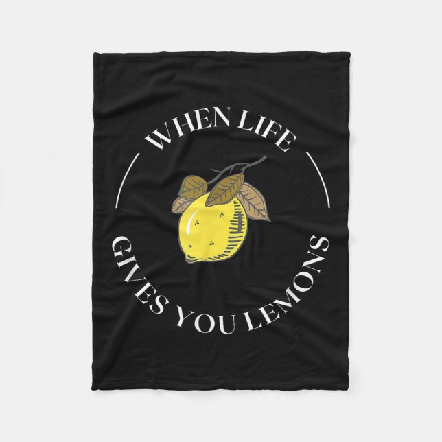 When Life Gives You Lemons Motivational Quote Lemo Fleecefilt (Framsidan)