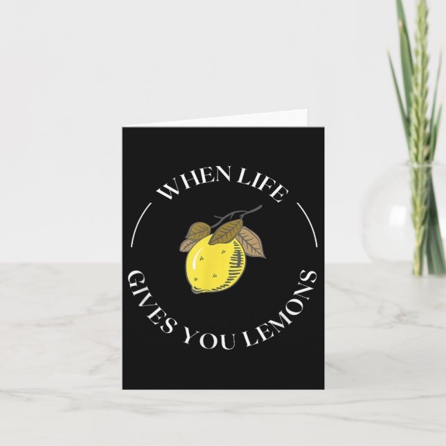 When Life Gives You Lemons Motivational Quote Lemo Kort (Framsida)