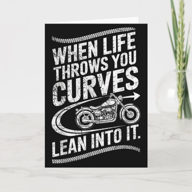 When Life Throws You Curves Lean Into It Motorcycl Kort (Framsida)