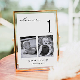 When We Were Age Photo Table Number Inbjudningar