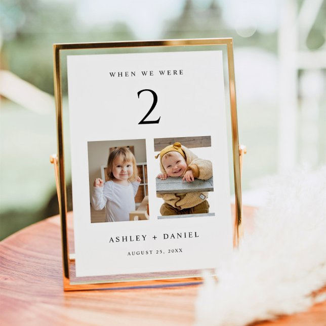 When We Were Age Table Number with Photos Inbjudningar (Skapare uppladdad)