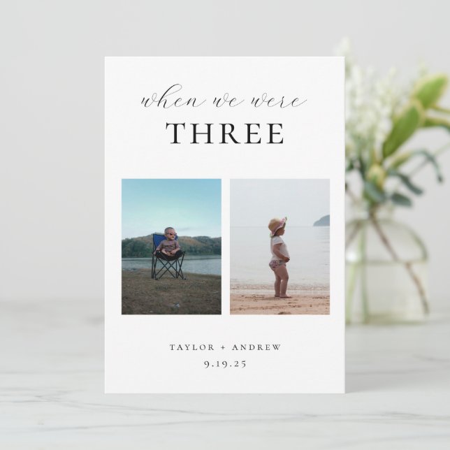 When We Were Photo Wedding Table Number Inbjudningar (Stående Fram)