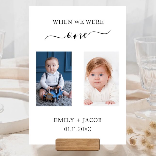 When We Were Wedding Photo Minimalist Wedding Bordsnummer (Skapare uppladdad)