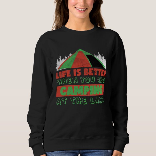 When You Are Camping At The Lake Camping Meme T Shirt (Framsida)