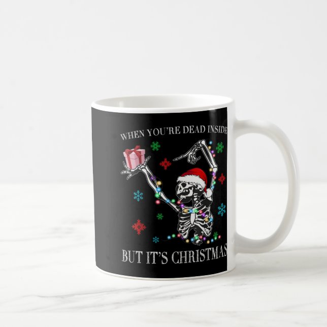When You Dead Inside But Its Christmas Skeleton Fu Kaffemugg (Höger)