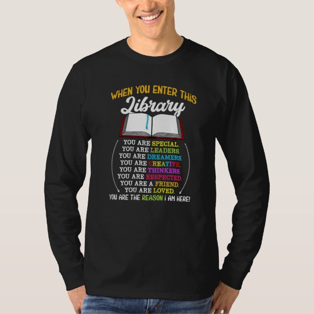 When You Enter This Library Reading Book Worms Rea T Shirt (Framsida)