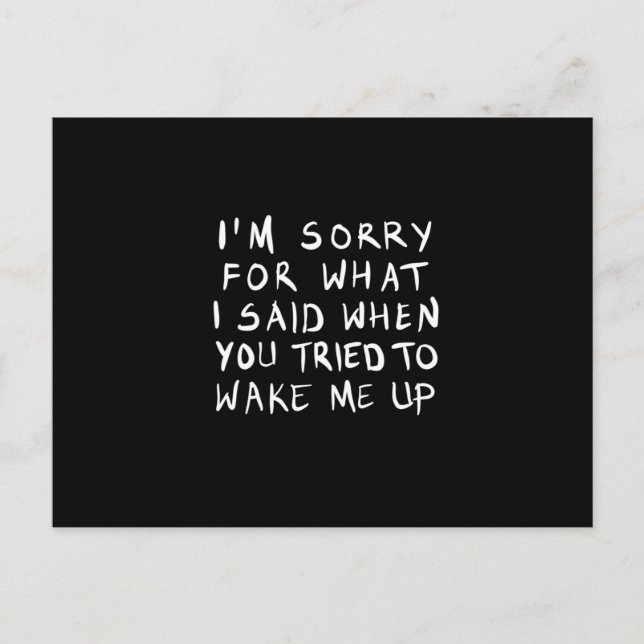 when you tried to wake me up vykort (Framsida)