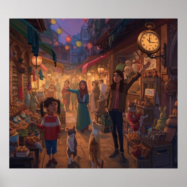 Where Cats Wander and Lanterns Glow Poster (Framsidan)