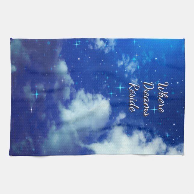 Where Dreams Reside Kitchen Towel | Starry Night  Kökshandduk (Horisontell)
