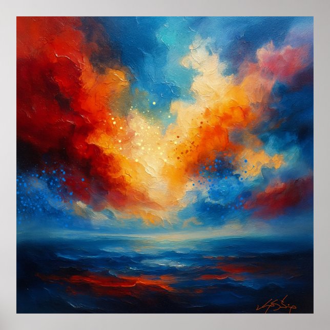 Where Fire Meets Silence Abstract Poster (Framsidan)