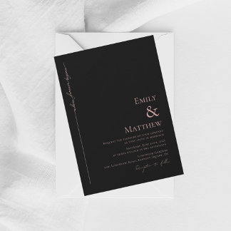 Where Forever Begins Black Wedding Invitation Inbjudningar