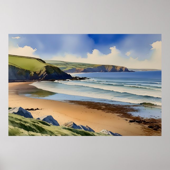 "where Himmel Meets Quiet Sand" - Devon Sjölandska Poster (Framsidan)
