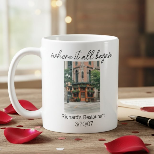 Where It All began Valentine's Day Engagement gift Kaffemugg (Skapare uppladdad)