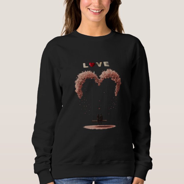 Where Love Gently Falls Petals Between Two Hearts  T Shirt (Framsida)