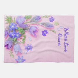 Where Love Grows Kitchen Towel | Floral Tea Towel Kökshandduk