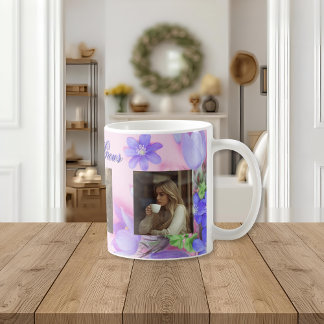 Where Love Grows Mug | Personalized Floral Photo  Kaffemugg