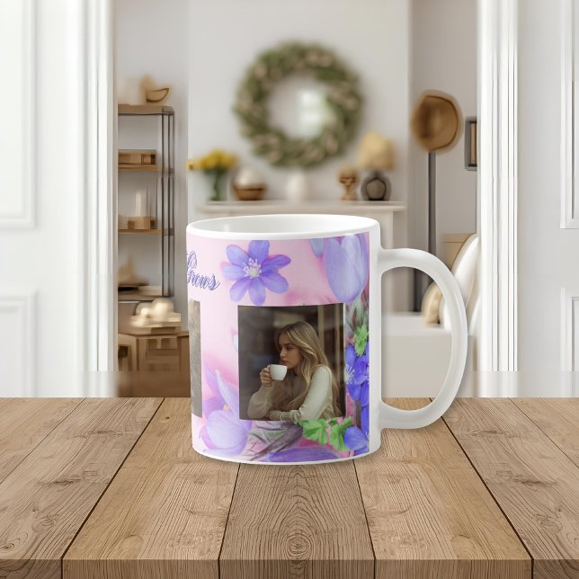 Where Love Grows Mug | Personalized Floral Photo  Kaffemugg (Skapare uppladdad)