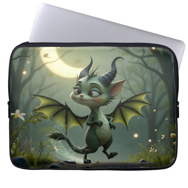 Where moonbeams dance, little mischief awakens.  laptop fodral (Framsidan)