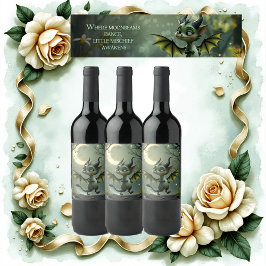 Where moonbeams dance, little mischief awakens.  vinflaska etikett