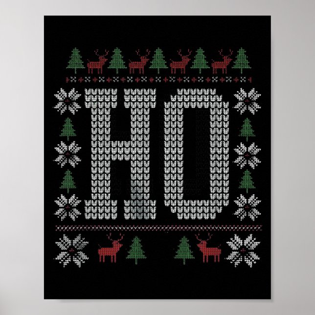 Where My Ho's At Ho Matching Couple Christmas Ugly Poster (Framsidan)