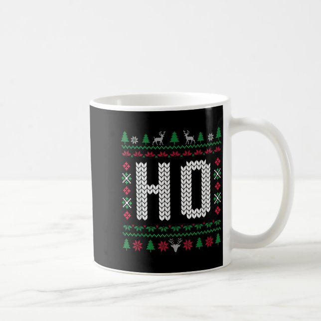 Where My Ho's At Ho Matching Couple Ugly Christmas Kaffemugg (Höger)