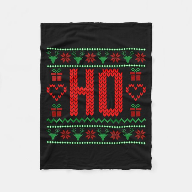 Where My Ho's At Ugly Christmas Sweater Couples Ma Fleecefilt (Framsidan)