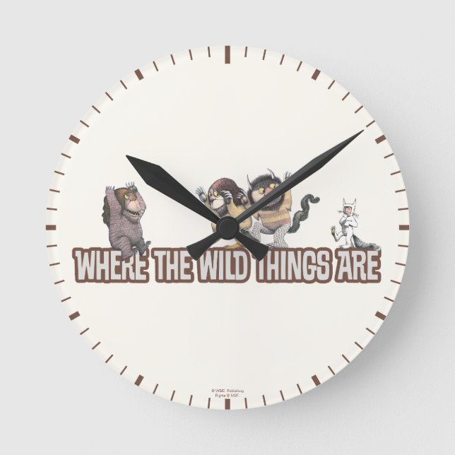 Where the Wild Things Are Characters on Logo Rund Klocka (Framsida)