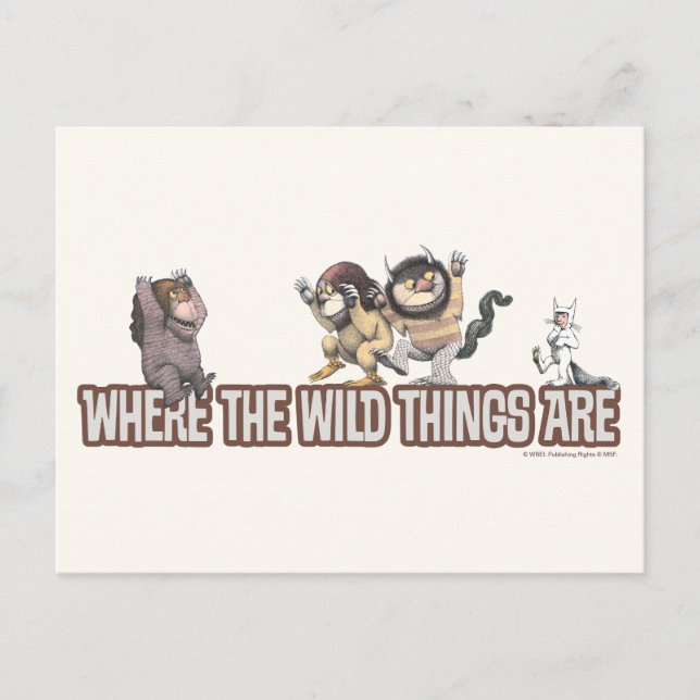 Where the Wild Things Are Characters on Logo Vykort (Framsida)