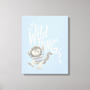 Where the Wild Things Are Citat - Blå Canvastryck