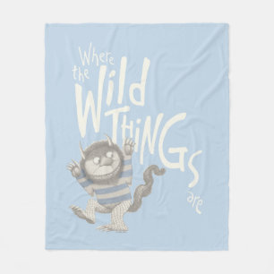 Where the Wild Things Are Citat - Blå Fleecefilt