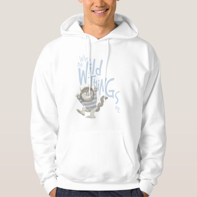 Where the Wild Things Are-citat - Blå Hoodie (Framsida)