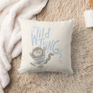 Where the Wild Things Are-citat - Blå Kudde
