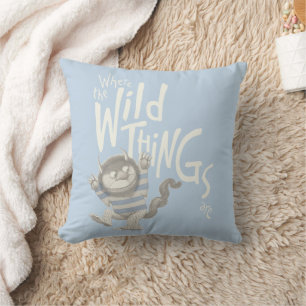 Where the Wild Things Are-citat - Blå Kudde