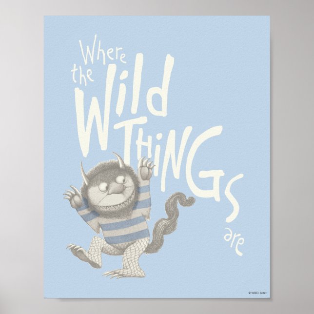 Where the Wild Things Are-citat - Blå Poster (Framsidan)