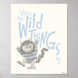 Where the Wild Things Are Citat - Blå Poster