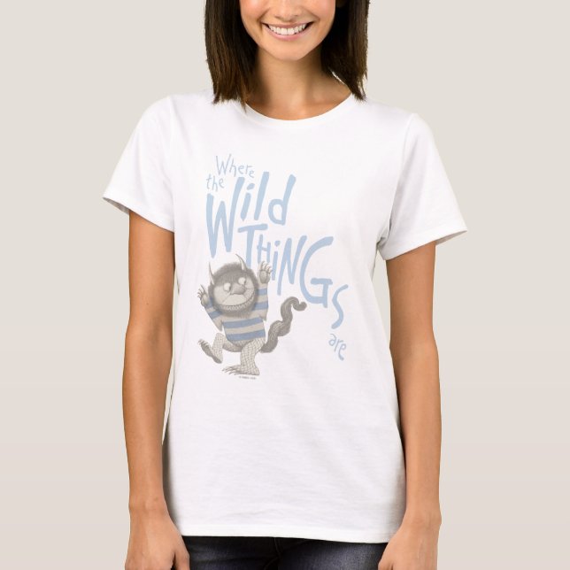 Where the Wild Things Are Citat - Blå T Shirt (Framsida)