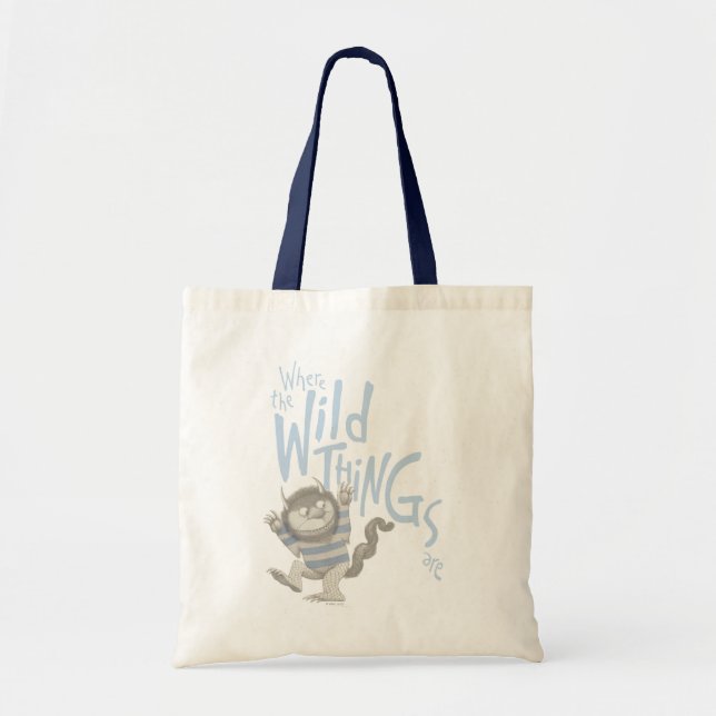 Where the Wild Things Are-citat - Blå Tygkasse (Framsidan)
