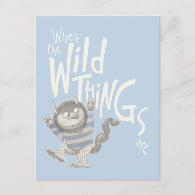 Where the Wild Things Are Citat - Blå Vykort (Framsida)