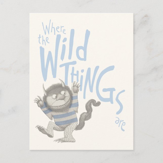 Where the Wild Things Are-citat - Blå Vykort (Framsida)