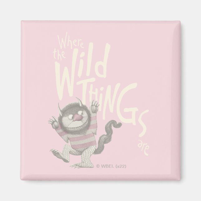 Where the Wild Things Are Citat - Rosa Magnet (Framsidan)