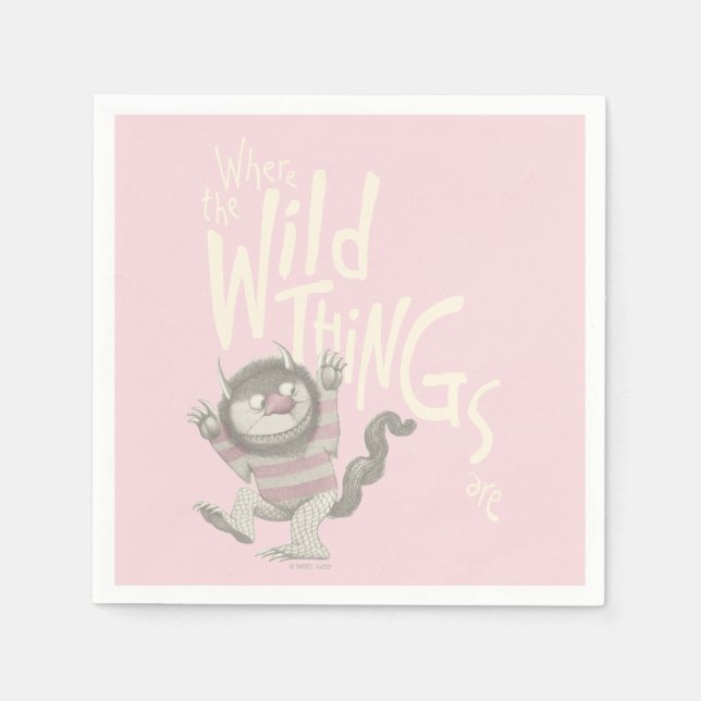 Where the Wild Things Are Citat - Rosa Pappersservett (Framsidan)