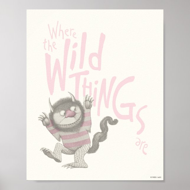 Where the Wild Things Are Citat - Rosa Poster (Framsidan)