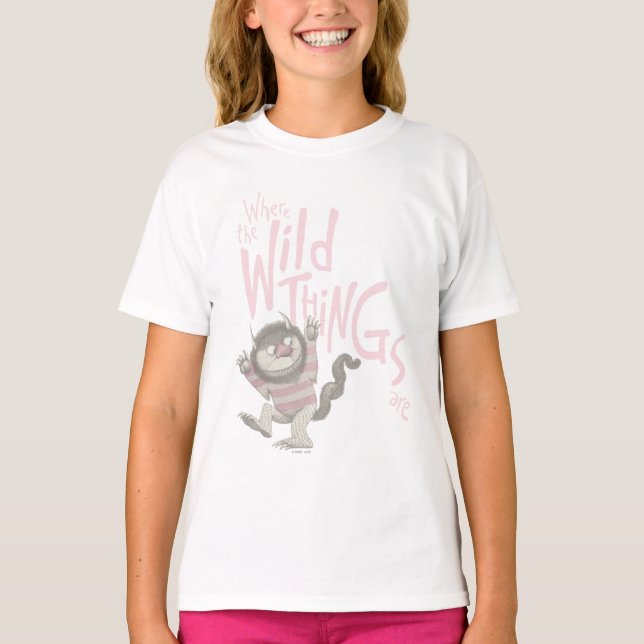 Where the Wild Things Are Citat - Rosa T Shirt (Framsida)