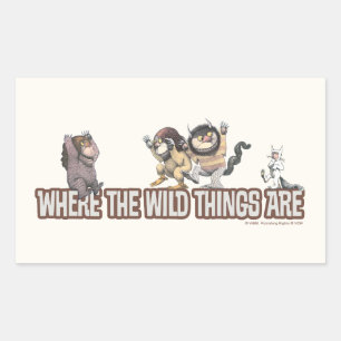 Where the Wild Things Are-figurer på logotypen Rektangulärt Klistermärke