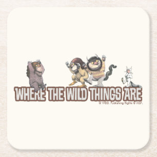 Where the Wild Things Are-figurer på logotypen Underlägg Papper Kvadrat