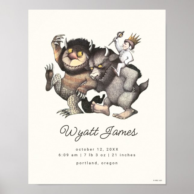 Where the Wild Things Are | Födelse Statistik Poster (Framsidan)