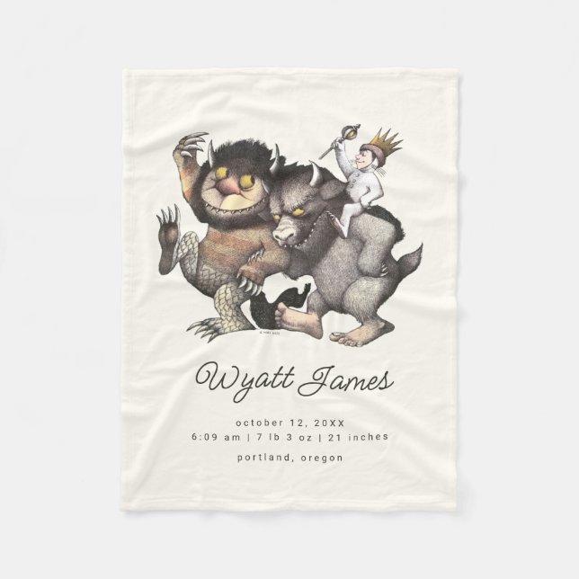 Where the Wild Things Are | Födelsestatistik Fleecefilt (Framsidan)