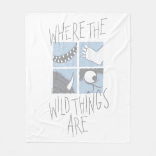 Where The Wild Things Are Fyrkantig Grafik Fleecefilt